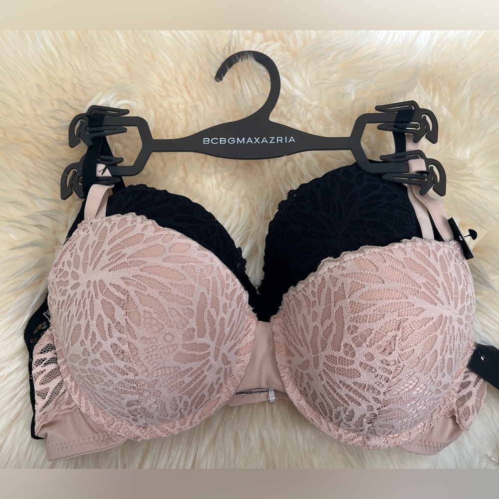 NWT BCBG Max Azria Womens Luxe Lace 2-Pack Push Up Bra Sz 36C